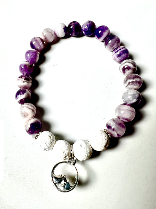 Bracelet Chevron Amethyst, Stone of Spirituality